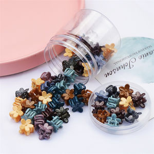 Accessoires de cheveux pour enfants, mini pinces à cheveux <span class=keywords><strong>en</strong></span> plastique coloré, <span class=keywords><strong>fleur</strong></span>, décoration de tresse, mignonnes poignées de cheveux pour la fête quotidienne - Product Image 1