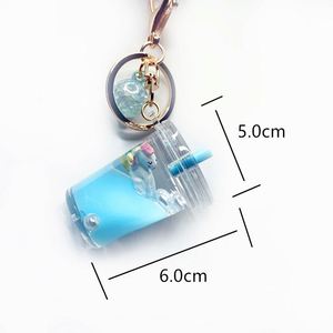 Hot Sale Mini Drink Floating Keychain Creative Cute Milk Tea Beverage Acrylic Liquid <b>Key</b> <b>Chains</b> for Bag Ornament - Product Image 4
