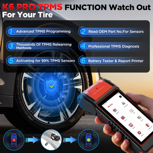 EU Warehouse Kingbolen K6 PRO alat diagnosa mobil, kontrol dua arah, pengodean ECU pemrograman TPMS - Product Image 6