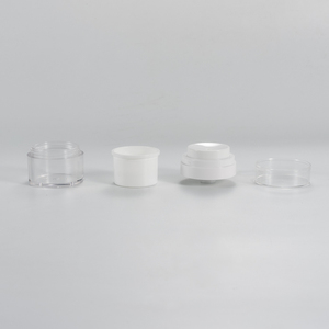 Tarro de crema hidratante con bomba de empuje sin aire cosmético ecológico de lujo 100mL plástico verde de doble pared recargable para crema de ojos - Product Image 3