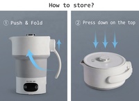 Bouilloire électrique portable d'une capacité de 600ml Bouilloire à eau chaude pliable numérique sans fil avec pièces de rechange gratuites de 1000 et 120ml Classe a