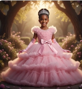 Abiti da damigella d'onore per bambine, gialli e <span class=keywords><strong>rossi</strong></span>, personalizzabili, per feste di compleanno, abiti da principessa per bambine, abiti da comunione - Product Image 6