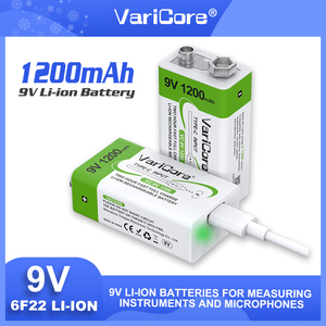 Varicore USB-<span class=keywords><strong>9V</strong></span> 1200mAh có thể sạc lại pin Type-C USB <span class=keywords><strong>6F22</strong></span> <span class=keywords><strong>9V</strong></span> Pin cho RC máy bay trực thăng mô hình Microphone đồ chơi - Product Image 2