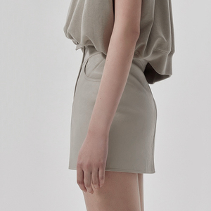 Falda Corta de Piel de Oveja Auténtica con Diseño de Cintura Alta Personalizada 2316, <span class=keywords><strong>Minifalda</strong></span> de <span class=keywords><strong>Cuero</strong></span> Genuino - Product Image 6