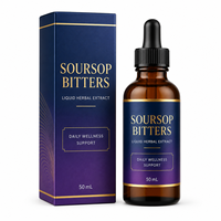 Grosir 50ml Soursop Bitters Complex dengan Kunyit dan Milk Thistle untuk Kesehatan Tubuh Total Pabrik Label Pribadi