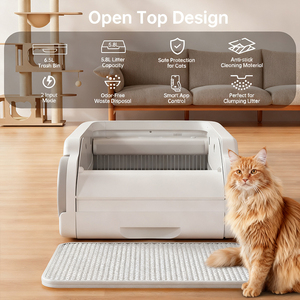 Upgraded Open-Top Design Self Cleaning Litter Box Automatic Litter Box for Multiple <strong>Cats</strong> with App Control Quiet Odorless &amp; Safe - Product Image 2