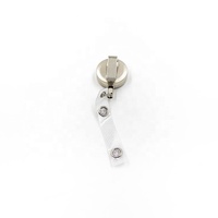 Bobine de traction rétractable en métal de forme ronde personnalisée pour porte-carte d'identité, porte-Badge de sublimation, porte-badge d'infirmière rétractable