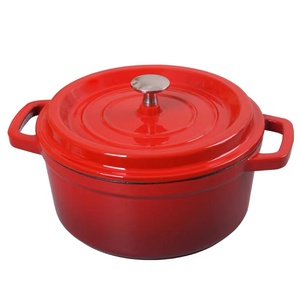 Casserole ronde à double poignée de 4/5 pintes, en fonte émaillée antiadhésive avec couvercle, pour la cuisine - Product Image 1
