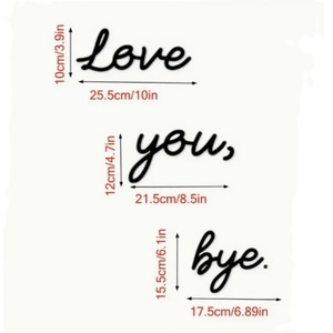 Las populares pegatinas de pared de madera con las frases "I love you" y "Goodbye" de Temu son un artículo de decoración para el hogar creativo y sofisticado. - Product Image 1