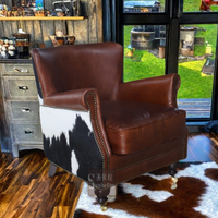 Fauteuil inclinable en cuir véritable de style rétro vintage du milieu du siècle, pour salon, chambre, appartement, salle à manger, salon, canapé d'appoint, maison