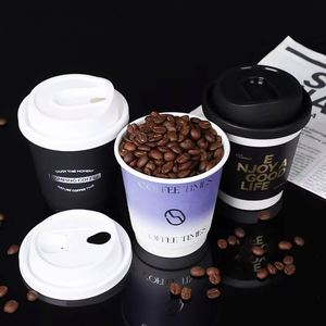แก้วกาแฟกระดาษย่อยสลายได้เกรดอาหารสำหรับขายร้อน  แบบสองชั้น พิมพ์โลโก้ สำหรับร้านกาแฟและร้านอาหารฟาสต์ฟู้ด - Product Image 6