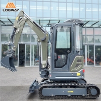 Mini-pelleuse LOGWAY à prix de gros avec climatiseur de toit en option, idéale pour les travaux de terrassement, avec options de vitesse haute et basse