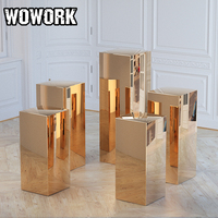 Ensemble de présentoirs de mariage en acrylique WOWORK 2026, support de toile de fond en acier inoxydable, socles dorés pour décorations de piédestal de fête