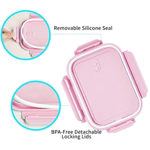 Juego de Utensilios de Cocina Rectangulares de Vidrio Borosilicato, Resistentes al Calor, Aptos <span class=keywords><strong>para</strong></span> Microondas, Aptos <span class=keywords><strong>para</strong></span> Lavavajillas, Libres de BPA, Ecológicos, Herméticos - Product Image 3