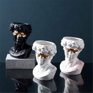 Planteur <span class=keywords><strong>de</strong></span> visage en céramique, Style Ins, Vase en forme <span class=keywords><strong>de</strong></span> tête naturelle, pour décor <span class=keywords><strong>de</strong></span> chambre à coucher - Product Image 4