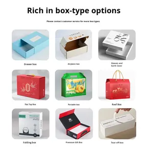 Boîtes de papier de couleur en carton blanc et ondulé sur mesure Ciel Terre Couverture Avion Imprimé Boîte-cadeau Emballage personnalisé - Product Image 3