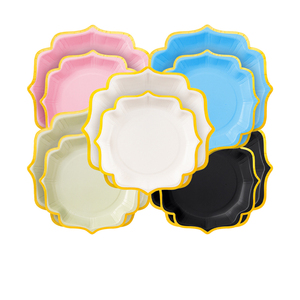 Padi Solid Color Paper <b>Plates</b> <b>Disposable</b> Party Supplies Modern Design 7 Inch Round for Birthday Events - Product Image 1