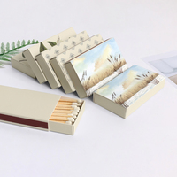 Caja de cerillas roja de cartón de papel personalizada, caja de cerillas de boda con cerillas de madera