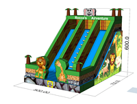 Yibei Château gonflable commercial de luxe intérieur/extérieur en PVC écologique avec toboggan et souffleur 5x7m EN14960