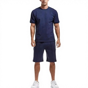 Ensemble de vêtements de sport pour homme, été, fin, séchage rapide, écologique, avec haut à manches courtes et short de sport mi-cuisse - Product Image 1