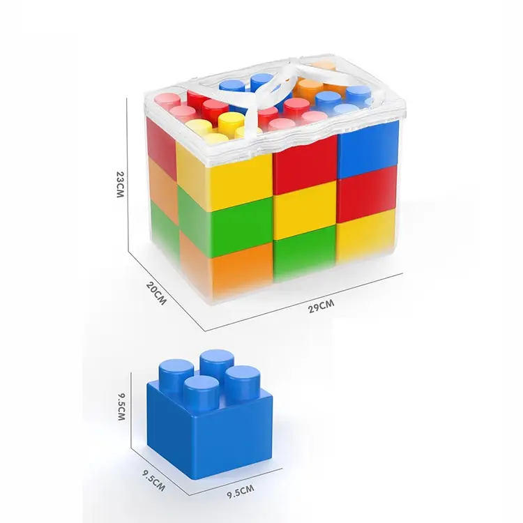 colorful big size building block toys DIY assembly plastic 18pcs block toys educational building block toys for children