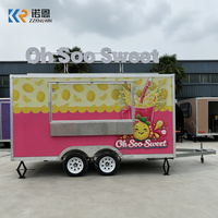Chariot de vente mobile personnalisé, remorque alimentaire avec cuisine complète, équipement de restaurant commercial, camion à jus