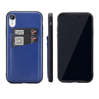 Étui de téléphone en cuir véritable avec fente pour cartes pour iPhone XR, logo personnalisé, vente en gros