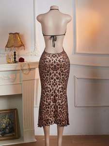 Nouvelle collection 2026 : Pyjama sexy pour femme, imprimé léopard, <span class=keywords><strong>dos</strong></span> <span class=keywords><strong>nu</strong></span>, <span class=keywords><strong>longue</strong></span> jupe en dentelle, lingerie sexy, chemise de nuit, vêtements de nuit pour femmes - Product Image 5