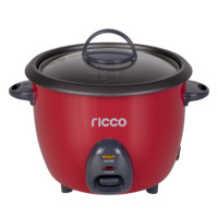 Cuisinière à riz électrique automatique 1,8 litre (10 tasses) rouge avec couvercle en verre, tasse doseuse, spatule, fonction maintien au chaud, usage domestique
