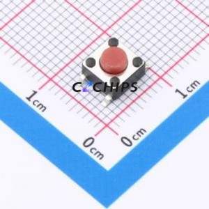 TS6643TP 250gf-HT Tactile Switch SMD-4P,6x6mm Switch Single Pole Single Throw Round Button 2.5N Vertical Mount - Product Image 1