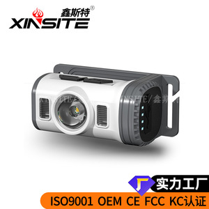 Linterna frontal LED XINSITE recargable tipo C con clip para gorra, luz roja y azul con sensor para pesca y actividades al aire libre - Product Image 2