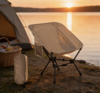 Chaise pliante carrée en acier pour le camping - Portable pour la randonnée, la pêche et les pique-niques