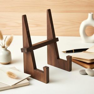 Étagère à recettes en bois massif, couleur brûlée, robuste, pour cuisine, maison, bureau, présentoir - Product Image 2