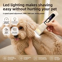 Nouvelle Tondeuse de Toilettage pour Animaux avec Éclairage LED Réglable sur 5 Vitesses et Affichage Numérique - Rasoir Électrique pour Chats
