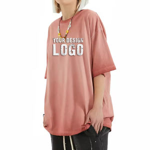 Camiseta de Verano para Hombre, Estilo Casual, Hombros Caídos, Media Manga, al por Mayor, OEM, Lavada, Color Degradado Vintage, Holgada - Product Image 6