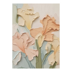 Nghệ thuật ban đầu tối giản hiện đại với khung thủ công ba chiều hoàn toàn bằng tay sơn dầu trên vải hoa trăng tròn - Product Image 5