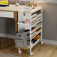 Nouveau 2024, métal avec roulettes, rotation à 360°, blanc, canapé d'angle pour salon, étagère de rangement, bureau d'étude pour enfants, bibliothèque latérale