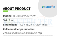 Filter Pengganti Breeva A1F 3-in-1 H13 True HEPA Karbon Aktif Ramah Lingkungan Permeabilitas Tinggi untuk Pemurni Udara Rumah Tangga