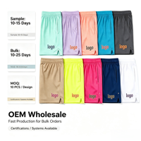 Shorts de basketball personnalisés pour hommes en maille respirante Spandex/Polyester avec logo imprimé par transfert thermique sur le devant et cordon de serrage OEM/ODM