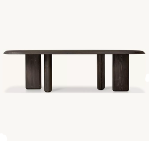 Mesa de Comedor Rectangular RH OEM LEON, <span class=keywords><strong>Madera</strong></span> Sólida de <span class=keywords><strong>Cedro</strong></span> Americano, 8 Plazas, Muebles de Cocina para Restaurante, Patas Asimétricas, Hecha a Mano - Product Image 1