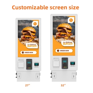 Black/white Color 27/32 Inch Smart Order Cash/cashless Payment Qr Barcode Display <b>Printer</b> Wall Mount Self Service Kiosk for Bank - Product Image 6