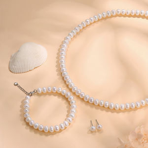 มีจำหน่ายทั้งสำหรับผู้ชายและผู้หญิง สร้อยคอและกำไลข้อมือเงินแท้ 925 ประดับมุก - Product Image 5