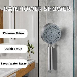 Cabezal de ducha de mano con 5 funciones, ahorrador de agua, de acero inoxidable cromado, con filtro, para renovación de baños en apartamentos. - Product Image 2