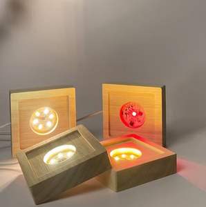 Lampu malam bola kristal motif alam semesta, kotak ukiran Laser 3D dasar kayu kustom - Product Image 6