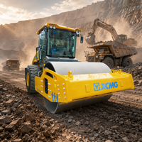 Rouleau compresseur vibrant à tambour unique de 22 tonnes XS225H avec moteur Shangchai, pompe et engrenage à roulement |   Compacteur de sol pour autoroute