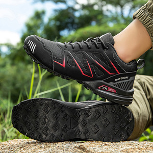 Chaussures de randonnée pour hommes, respirantes, en maille, semelle extérieure en caoutchouc, semelle intermédiaire en EVA, bout rond, sport de plein air, course à pied, taille 13 - Product Image 3