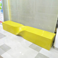 Y671 Banc long torsadé créatif en acier inoxydable personnalisé, écologique, durable, moderne, pour extérieur, atelier, hôtel, salle de sport, parc, patio, canapé