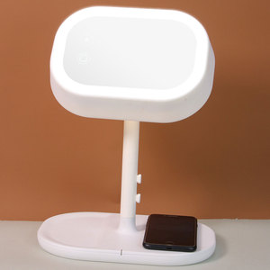 <span class=keywords><strong>2025</strong></span> Bán hàng nóng bán buôn thời trang xách tay hình bầu dục LED máy tính để bàn trang điểm gương với lưu trữ đĩa - Product Image 3