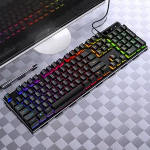 V4 Mechanische Toetsenbord Backlit Rgb Waterdichte Professionele Gaming Toetsenbord Bedraad 104 Toetsen Multifunctionele Spel Toetsenbord