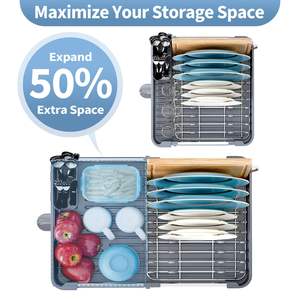 Estante <span class=keywords><strong>de</strong></span> secado <span class=keywords><strong>de</strong></span> <span class=keywords><strong>platos</strong></span> <span class=keywords><strong>extensible</strong></span> para mostrador <span class=keywords><strong>de</strong></span> cocina con <span class=keywords><strong>escurridor</strong></span> plegable con soporte para cubiertos Almacenamiento <span class=keywords><strong>de</strong></span> <span class=keywords><strong>platos</strong></span> plegable - Product Image 3